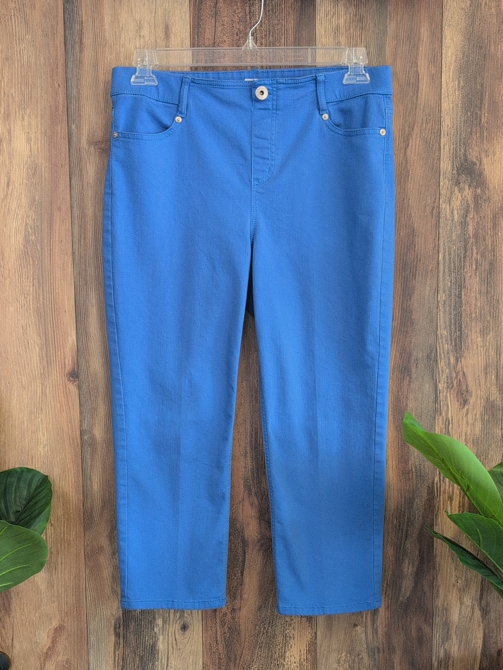 J. Jill Denim Bright Blue High Rise Cropped Straight Jeans 12 596A